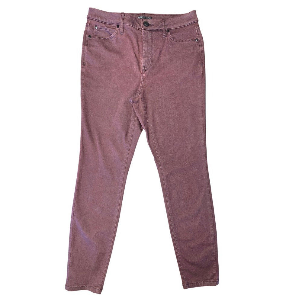 Simply Vera Vera Wang Skinny Jeans Womens 12 Burgundy Wine Stretch Denim